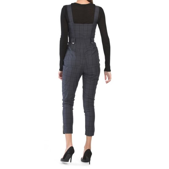 WeWoreWhat Moto Jumpsuit Navy Plaid NWT - Picture 8 of 10